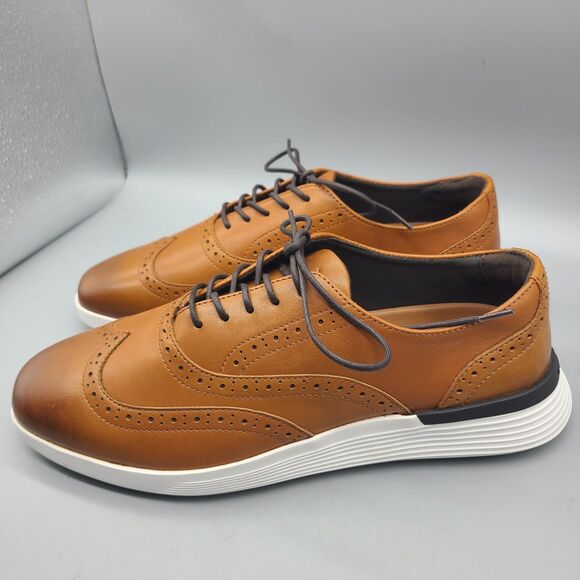Wolf And Shepherd Shoes Mens Sz 8 Honey Brown Crossover Derby Leather New main image 8